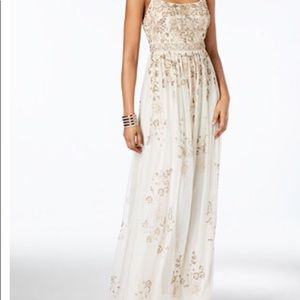 Long pearl beaded gown. Great for Prom, Bridesmaid